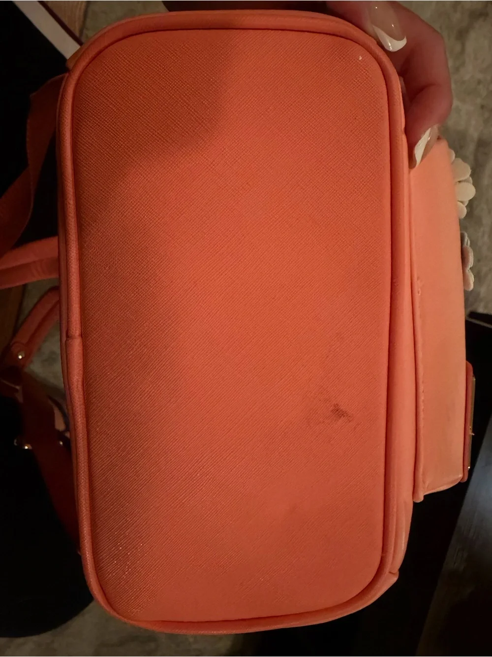 Loungefly Peach & Coral Floral Bow Mini Backpack